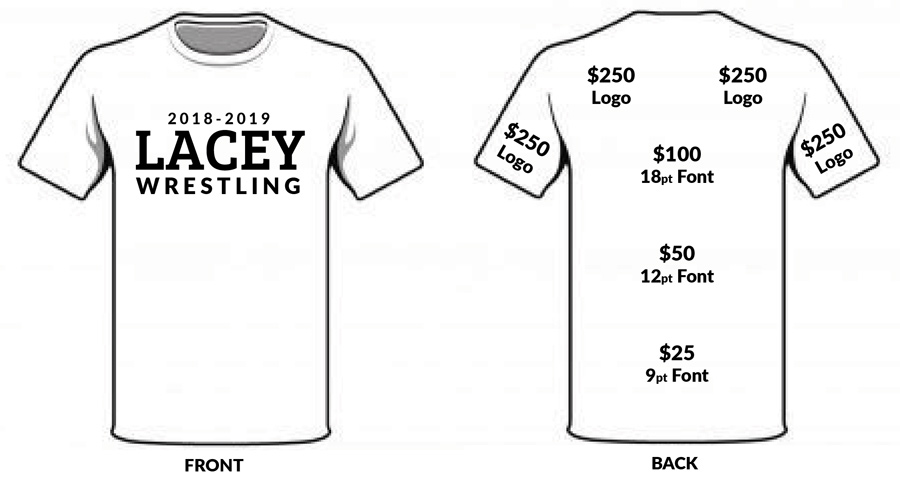 forsinke Magtfulde Turbine Sponsorship T-Shirt Fundraiser - Lacey Wrestling